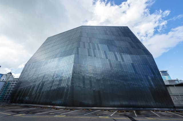 Sleek modern building in Auckland, New Zealand, showcasing contemporary architectural design.